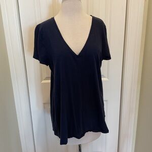 Lilly Pulitzer Navy V-Neck Short Sleeve Etta Top